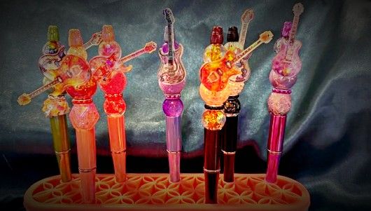 Guitar and Fan Pens