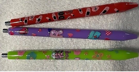 Wrapped Clickable Ink Pens No Beads