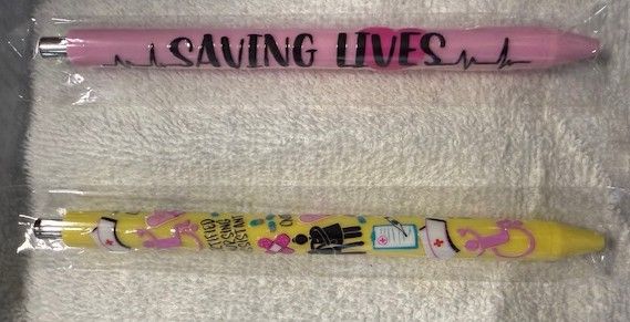 Wrapped Clickable Ink Pens No Beads