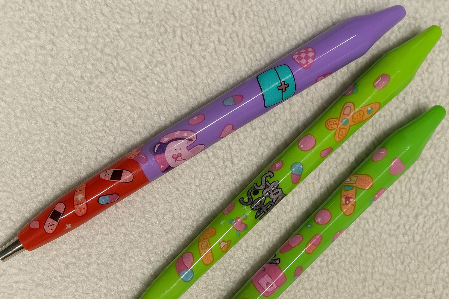 Wrapped Clickable Ink Pens No Beads