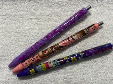 Wrapped Clickable Ink Pens No Beads