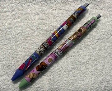 Wrapped Clickable Ink Pens No Beads