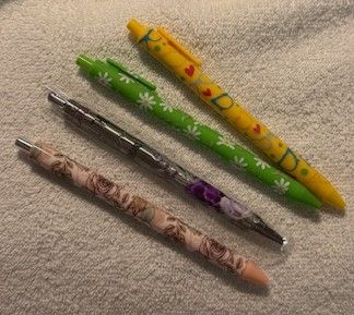 Wrapped Clickable Ink Pens No Beads