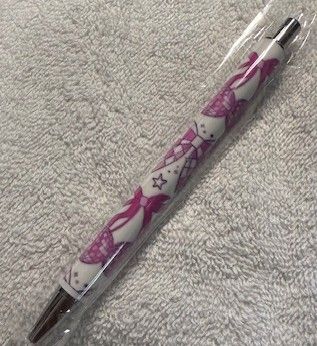 Wrapped Clickable Ink Pens No Beads