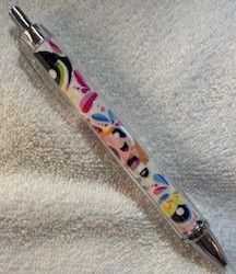 Wrapped Clickable Ink Pens No Beads