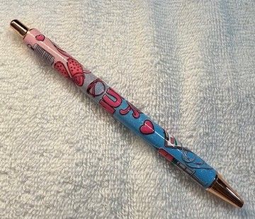 Wrapped Clickable Ink Pens No Beads