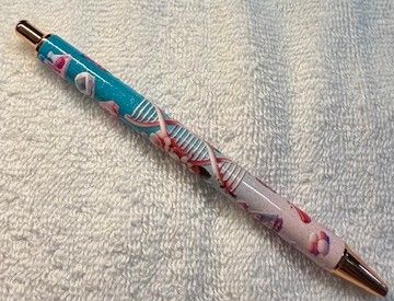Wrapped Clickable Ink Pens No Beads