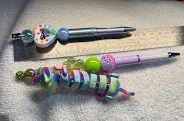 Pens and Key Chains with 3D Printed Characters
