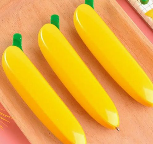 Cute And Creative Banana-Shaped Push-Type Ballpoint Pens