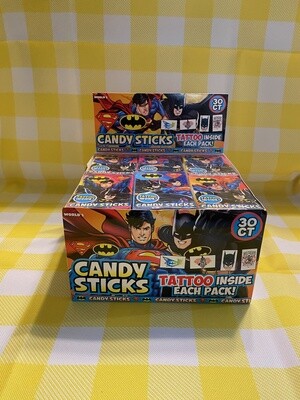 Batman &amp; Superman Candy Sticks and Tattoos