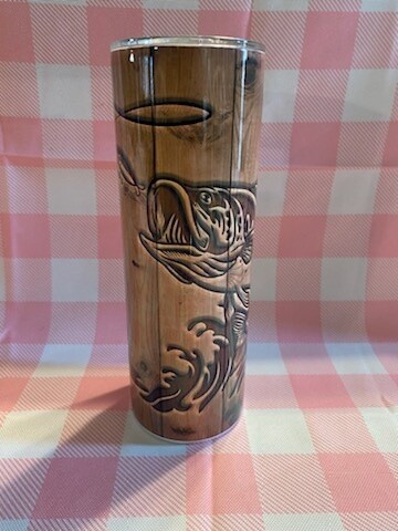 Wood Grain Fishing Tumbler - 20 oz