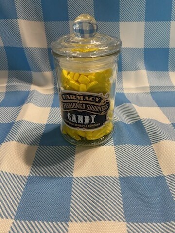 Old Fashioned Apothecary Jar with Banana Candy All Bananas