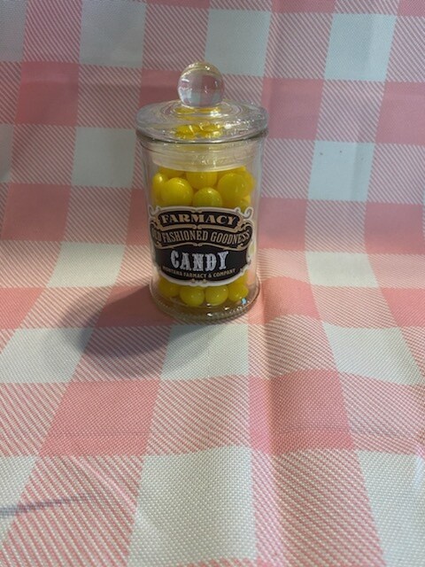 Old Fashioned Apothecary Jar with Lemon Drop Candy