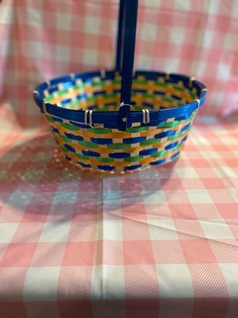 Extra Large Round Blue Bamboo Easter Basket