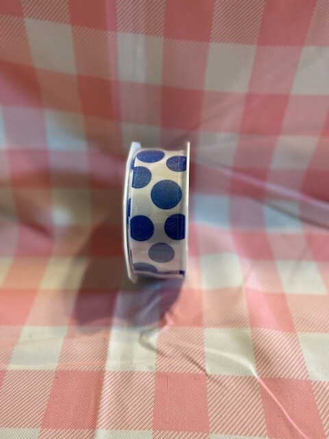 Sugar Dots White/Electric Blue Ribbon