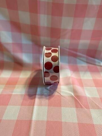 Sugar Dots White/Red Ribbon