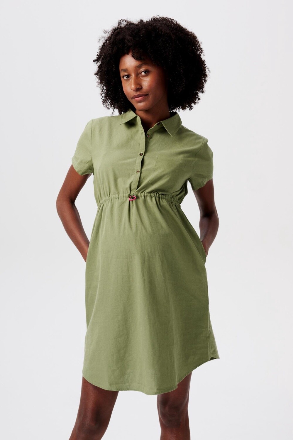 Dress woven nursing short sleeve