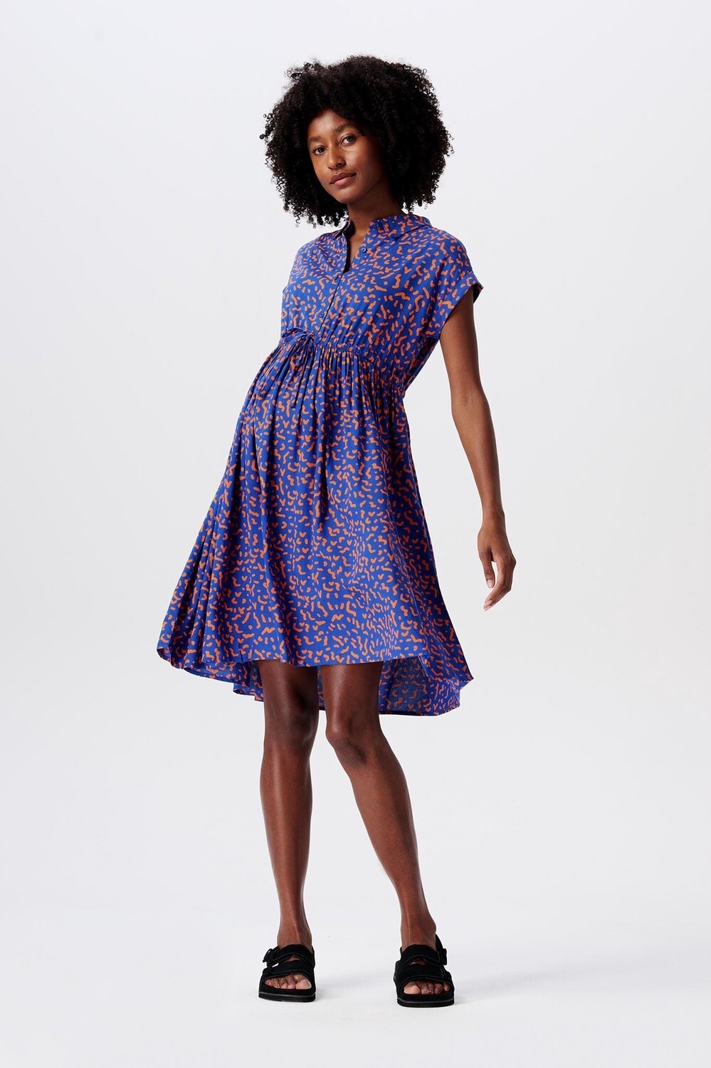 Dress woven nursing short sleeve allover print