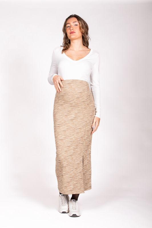 Long Skirt Split Melange