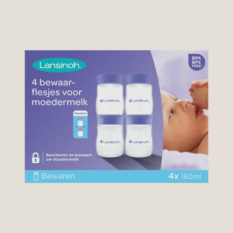 Moedermelk bewaarpotjes - 4x160ml