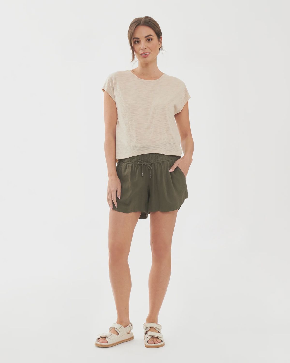 Byron Shirred Linen Short