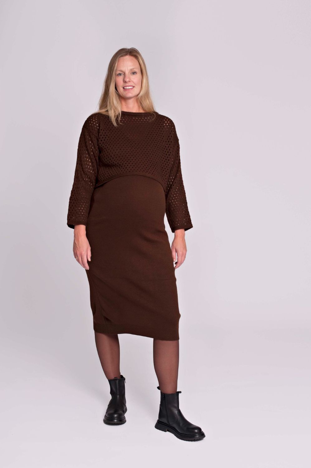 Dress twinset cropped sweater