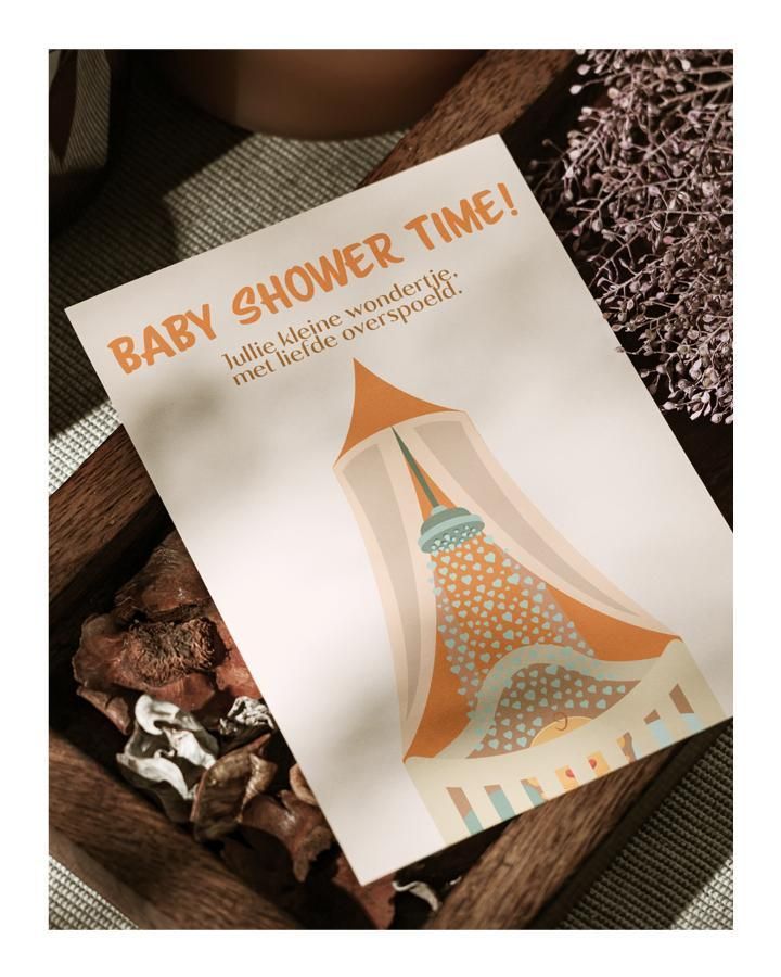 Wenskaart "Baby shower time!"