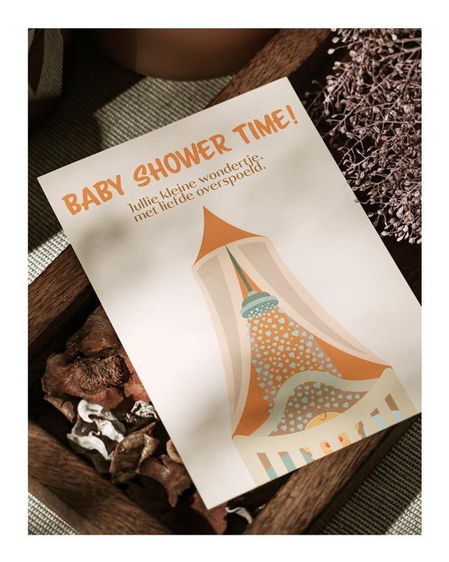 Wenskaart "Baby shower time!"