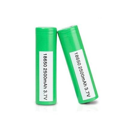 2x 2500mAh 10A 3.7v Flat Top Rechargeable Batteries (Pack of 2)