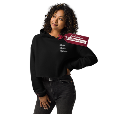 THF Embroidered Relax. Relate. Release. Cropped Hoodie - STYLE 1 - [Multiple Color Options]