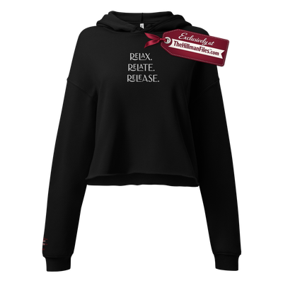 THF Embroidered Relax. Relate. Release. Cropped Hoodie - STYLE 2 - [Multiple Color Options]