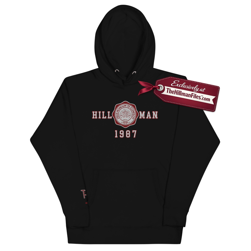 THF Embroidered Hillman 1987 Hoodie [Black or Maroon Color Options]