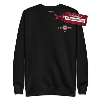 THF Embroidered Hillman 1987 Classic Sweatshirt - Design 1 [Black or Charcoal Grey Color Options]
