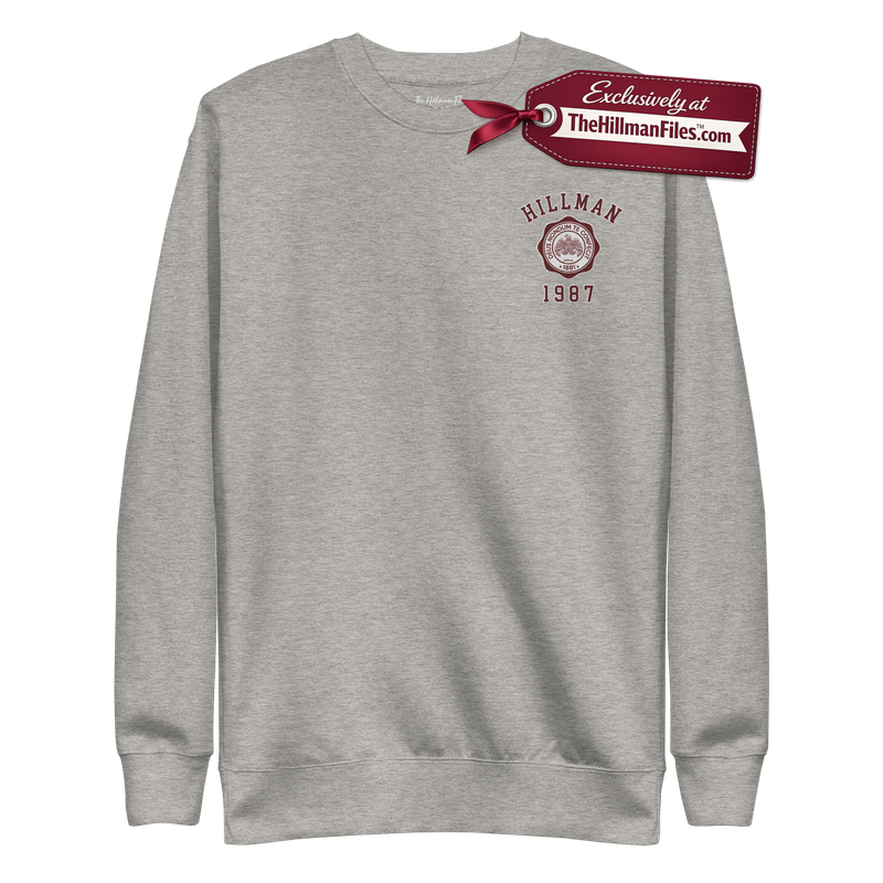 THF Embroidered Hillman 1987 Classic Sweatshirt - Design 2 [Carbon Grey or White Color Options]