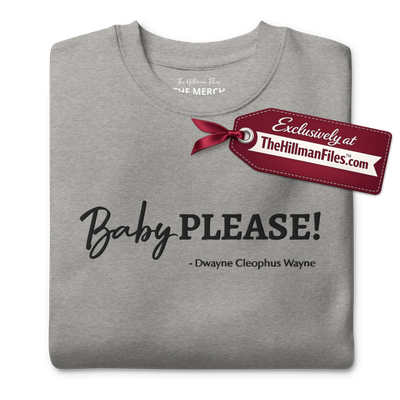 "Baby, Please!" Premium Embroidered Sweatshirt [Grey]