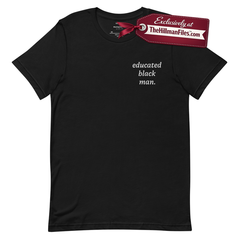 Educated Black Man Embroidered Premium T-Shirt - [Multiple Color Options]