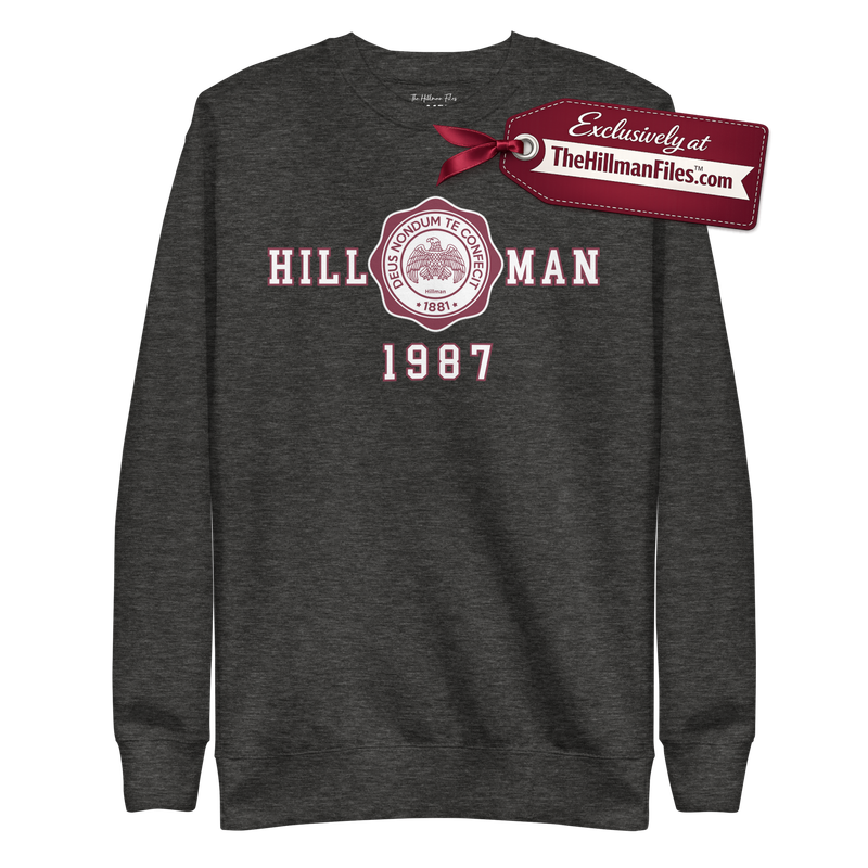 THF Hillman 1987 Basic Essential Premium Sweatshirt - Design 2 [Multiple Grey Color Options]
