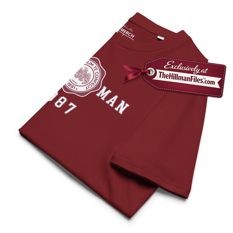 THF Hillman 1987 Basic Essentials Organic Cotton T-Shirt Design 1 [Multiple Color Options]