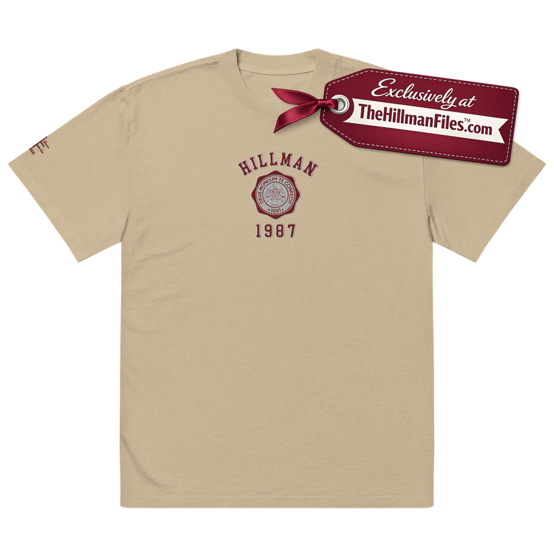 THF Embroidered Oversized Faded T-Shirt Design 1 [Faded Khaki or Faded Bone]