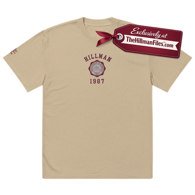THF Embroidered Oversized Faded T-Shirt Design 1 [Faded Khaki or Faded Bone]