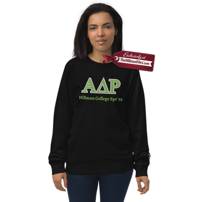 THF Embroidered Sorority Organic Sweatshirt - Design 1 [Black]
