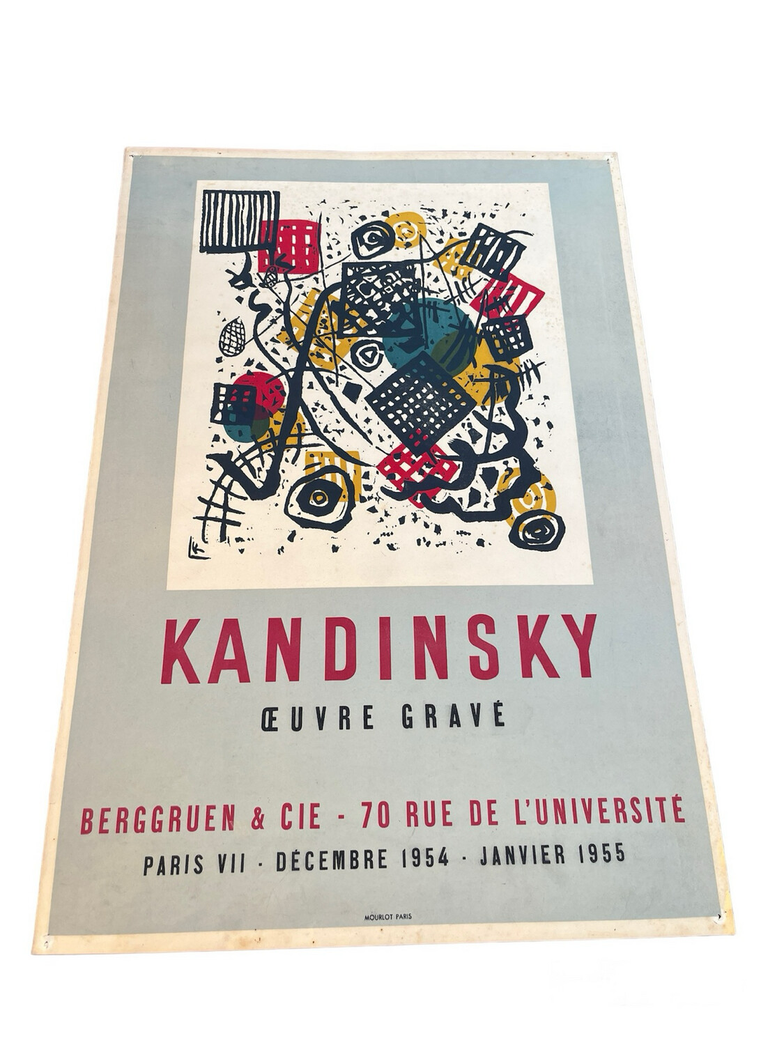 Kandinsky (d'ap.) galerie berggruen & cie, 1954. affiche originale