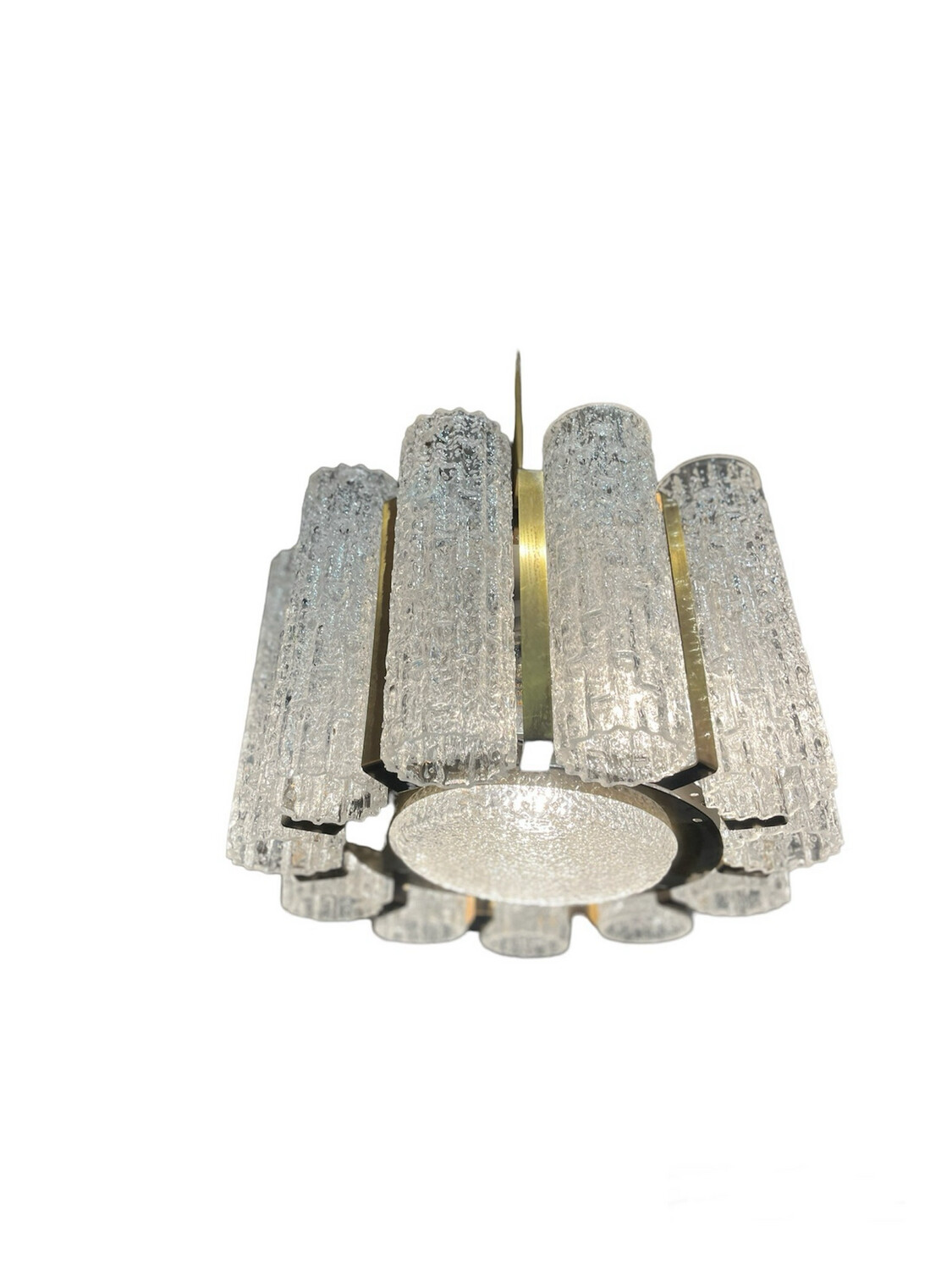 Lustre En Verre De Murano Et Chrome, Italie Vers 1970