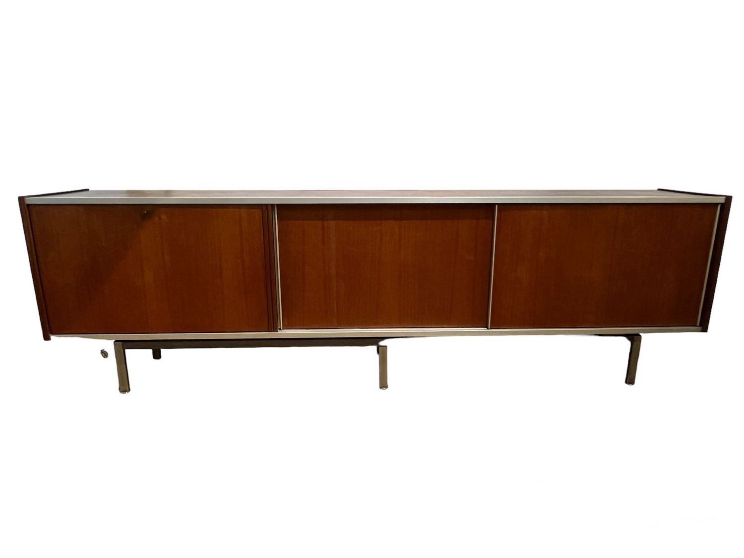 Enfilade vintage en acajou et aluminium par Georges Frydman pour EFA, 1960