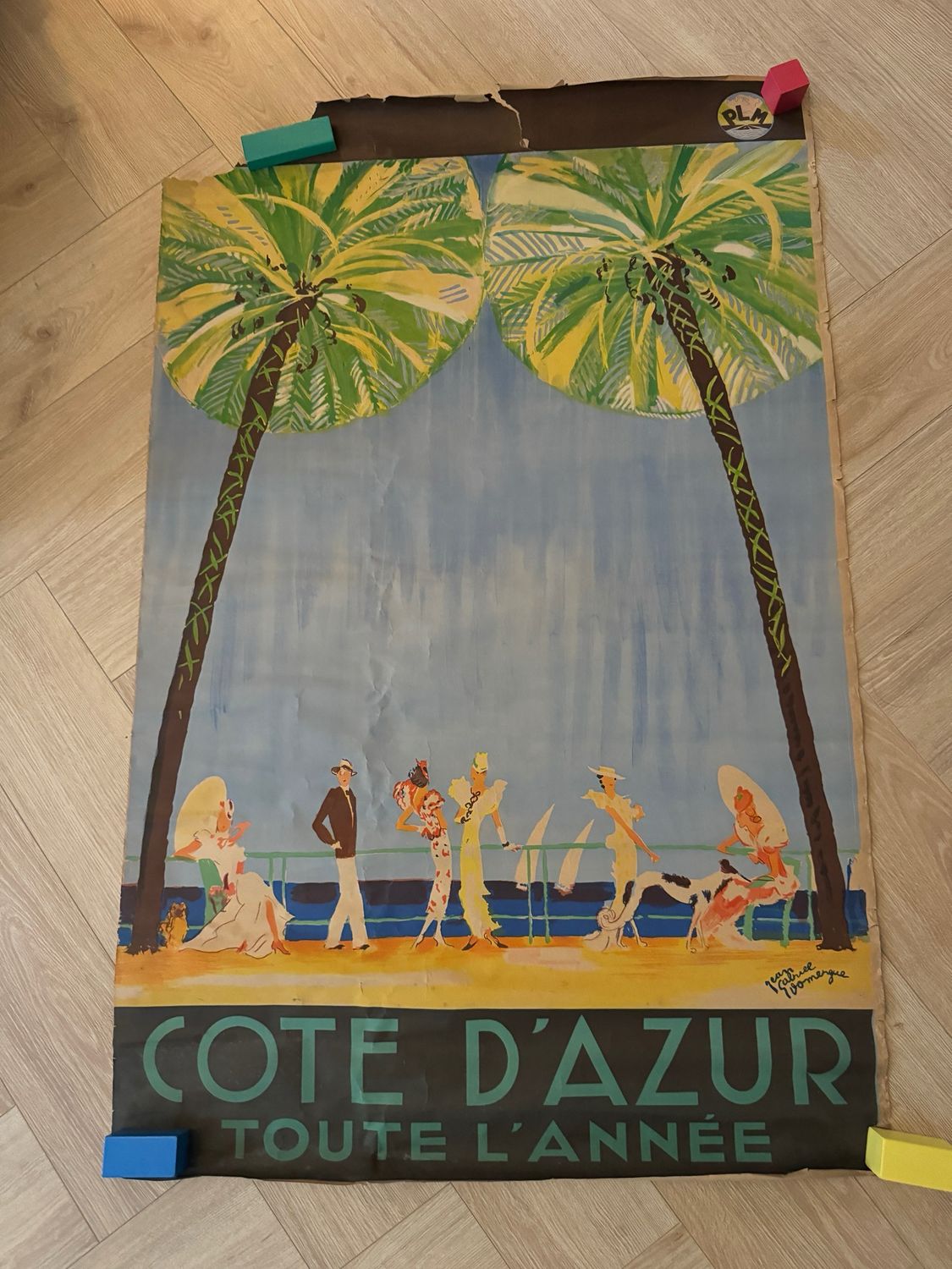 Rare Affiche Originale  “Côte D’azur “Jean Gabriel Domergue