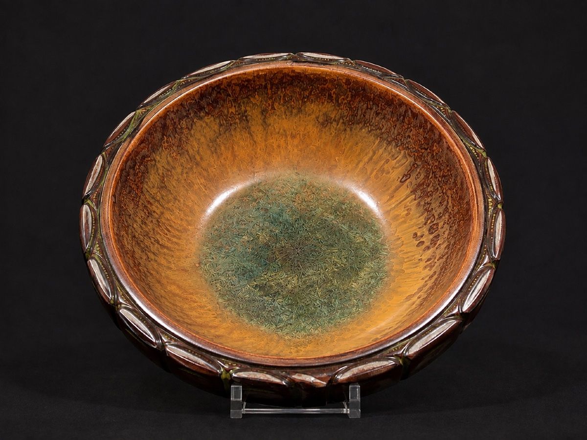 Mougin Nancy – Grande coupe Art déco en grès émaillé, modèle 333.J