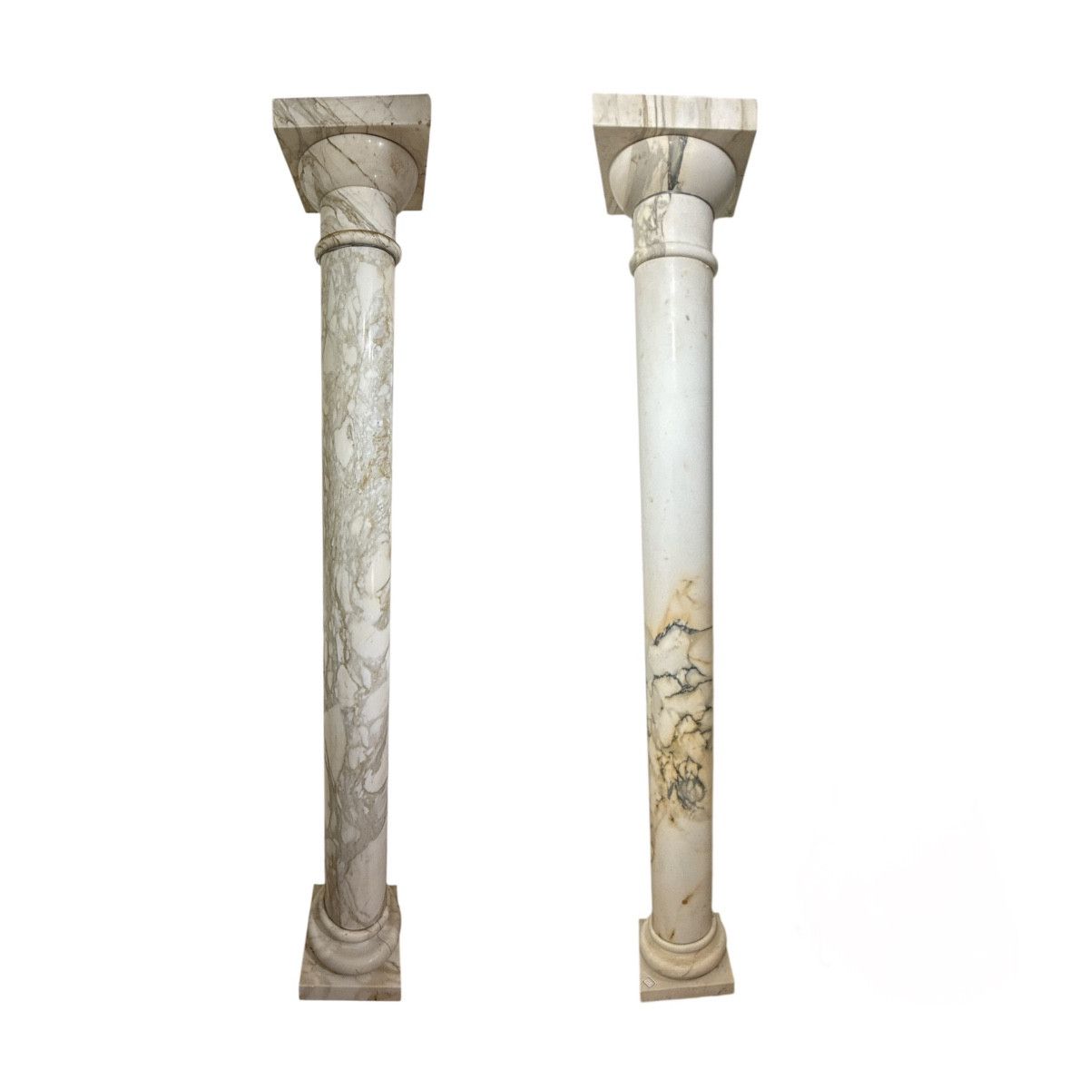 Paire de colonnes en marbre Calacatta 235 cm