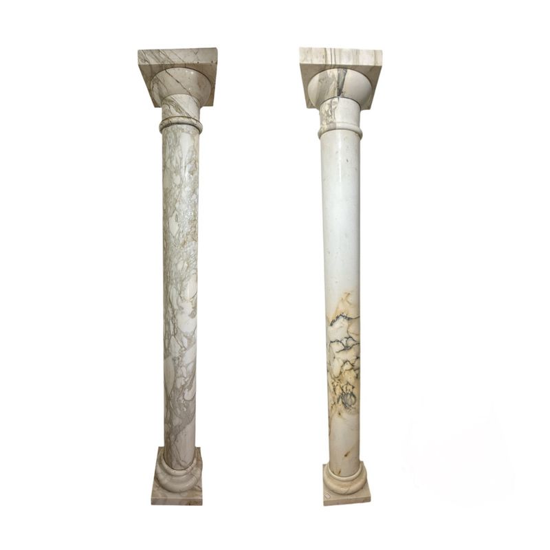 Paire de colonnes en marbre Calacatta 235 cm