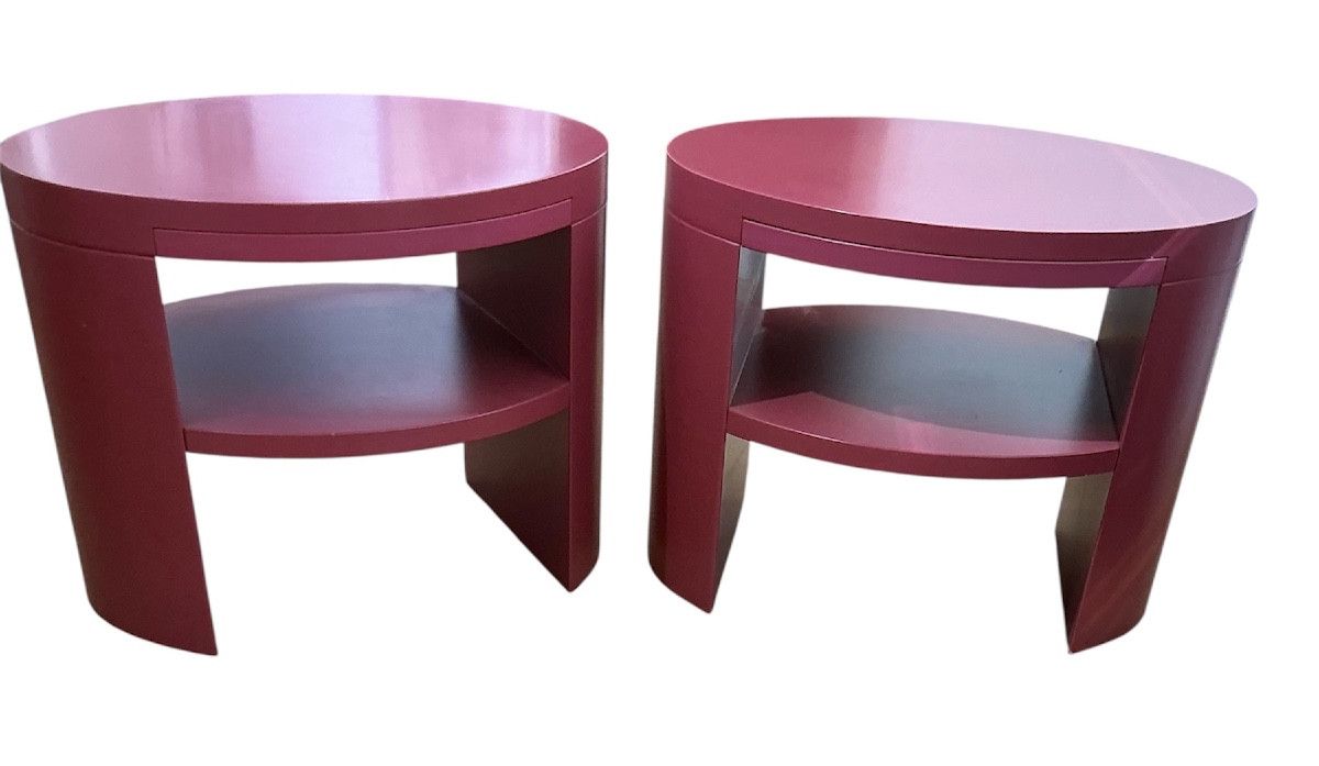 Paire de chevets rose par Carlo RAMPAZZI