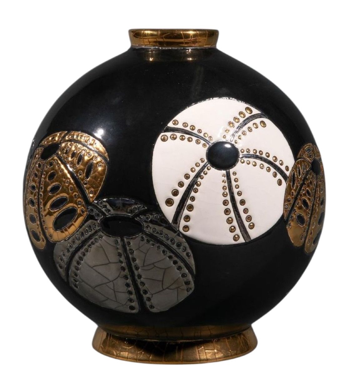 Vase boule en céramique modèle midi Oursins signé F.Mané Vase boule en céramique modèle midi Oursins signé F.Mané